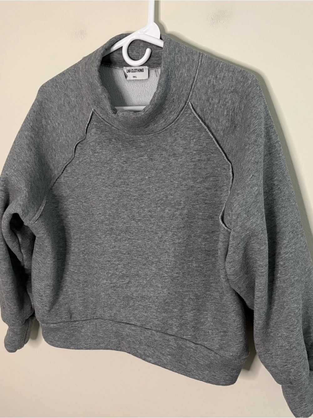 LNA Clothing Womenβs Grey Small Sweatshirt Crop Minimal Neutral Fall